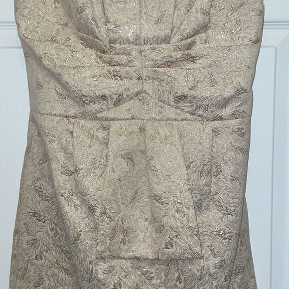 BCBG Paris Gold with black trim cocktail mini dress - Picture 2 of 10